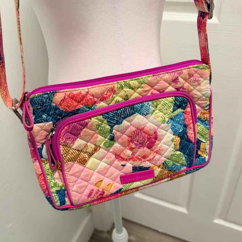 Vera Bradley Quilted Floral Crossbody Bag Pink Multicolor